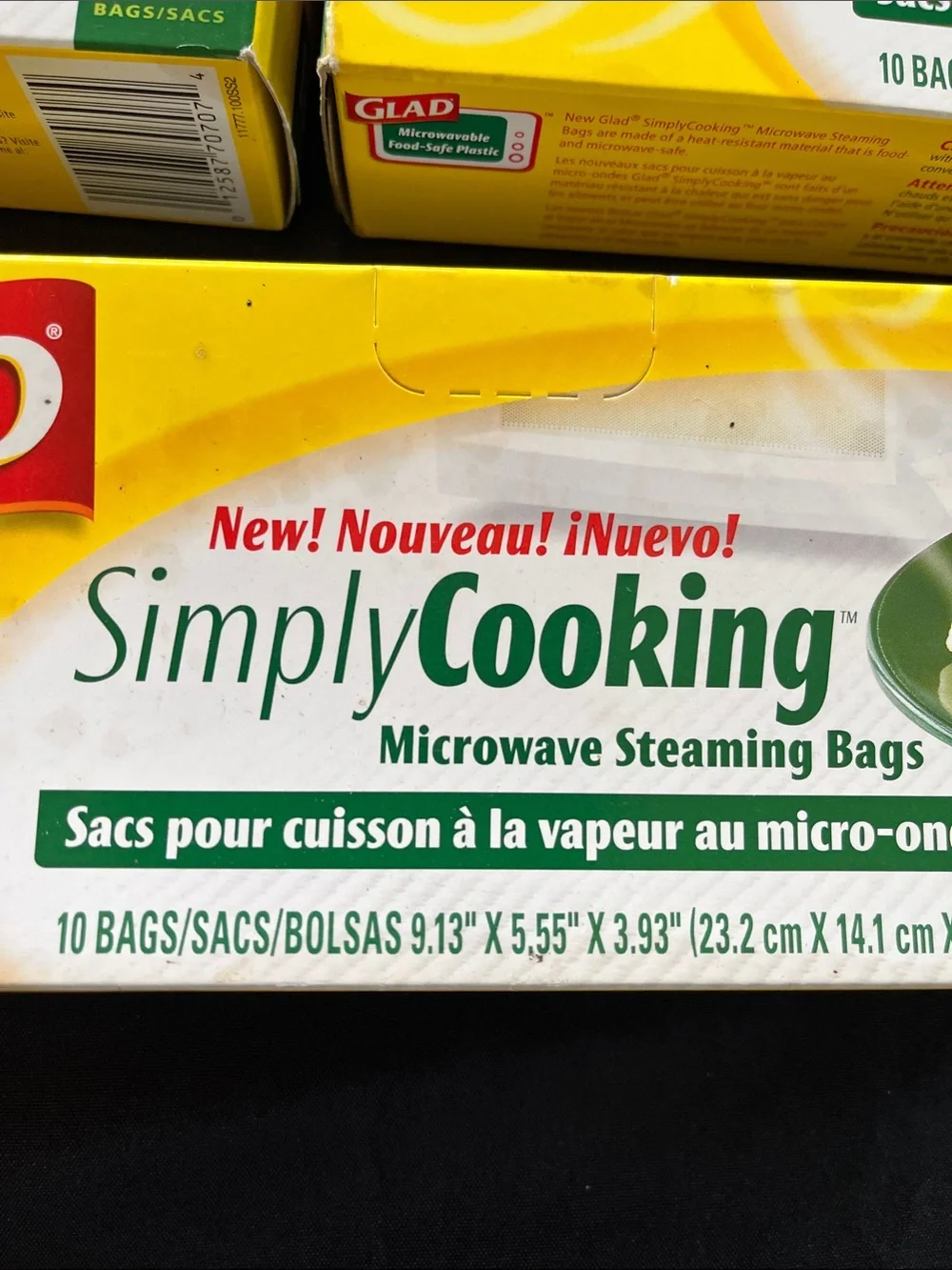 5 NEW SEALED DISCONTINUED Glad Simply Cooking Microwave Steaming Bags Zip 50ct